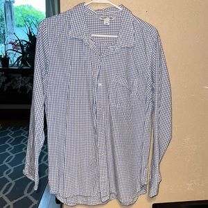 Square Print Long-Sleeve Button Up